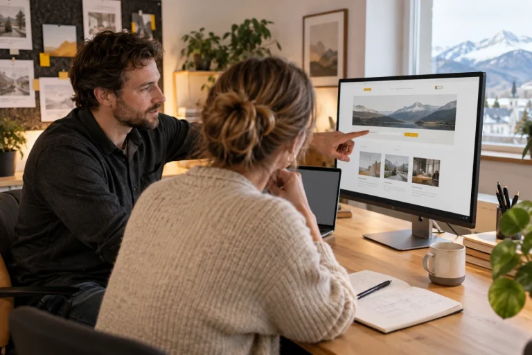 Présentation d’un projet de site web à une cliente