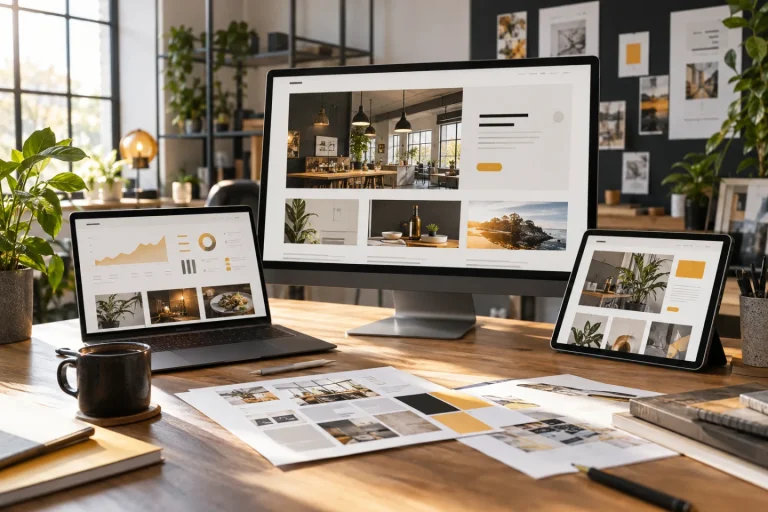 Présentation de plusieurs projets numériques sur ordinateur, tablette et portable